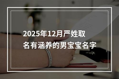 2025年12月严姓取名有涵养的男宝宝名字