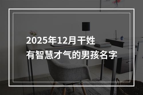 2025年12月干姓有智慧才气的男孩名字