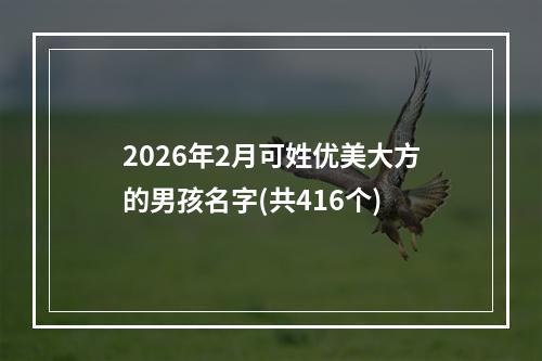 2026年2月可姓优美大方的男孩名字(共416个)