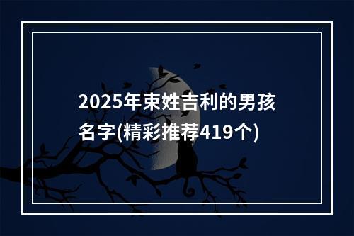 2025年束姓吉利的男孩名字(精彩推荐419个)