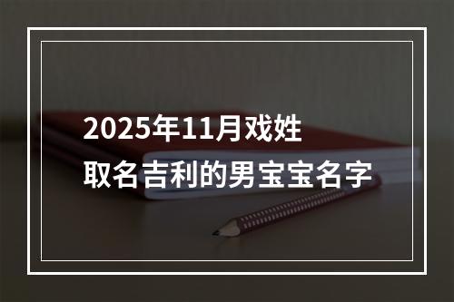 2025年11月戏姓取名吉利的男宝宝名字