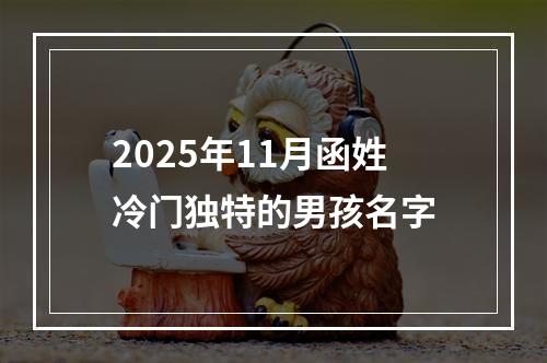 2025年11月函姓冷门独特的男孩名字