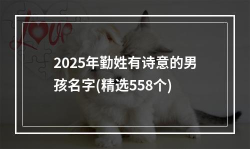 2025年勤姓有诗意的男孩名字(精选558个)