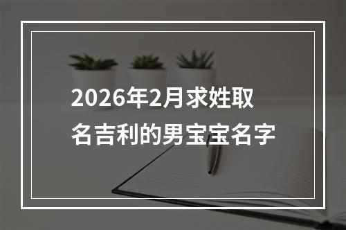 2026年2月求姓取名吉利的男宝宝名字