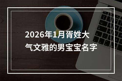 2026年1月胥姓大气文雅的男宝宝名字