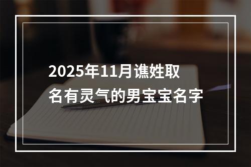 2025年11月谯姓取名有灵气的男宝宝名字