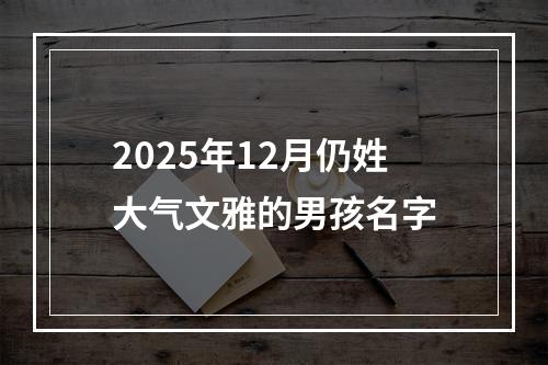 2025年12月仍姓大气文雅的男孩名字