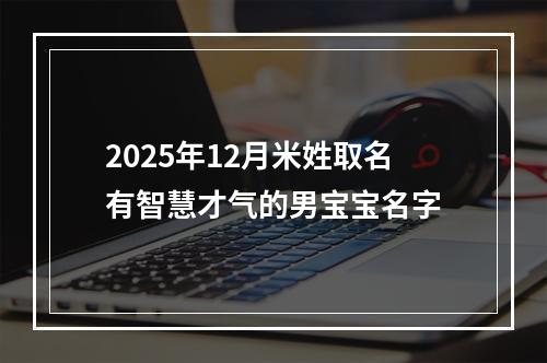 2025年12月米姓取名有智慧才气的男宝宝名字