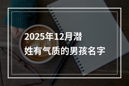 2025年12月潜姓有气质的男孩名字