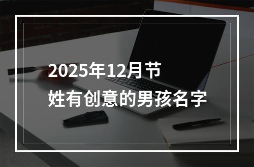 2025年12月节姓有创意的男孩名字