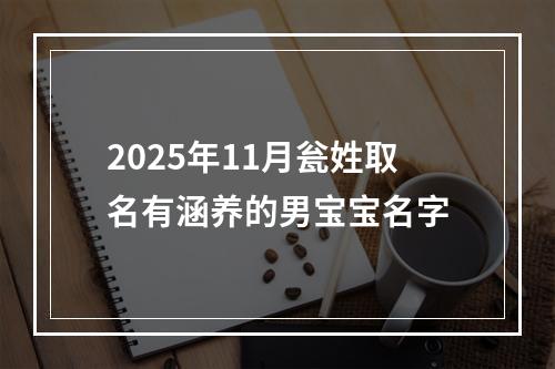2025年11月瓮姓取名有涵养的男宝宝名字