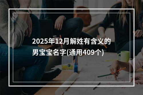 2025年12月解姓有含义的男宝宝名字(通用409个)