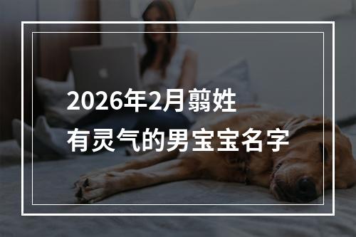 2026年2月翦姓有灵气的男宝宝名字