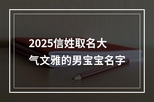 2025信姓取名大气文雅的男宝宝名字