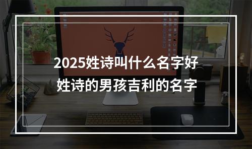 2025姓诗叫什么名字好 姓诗的男孩吉利的名字
