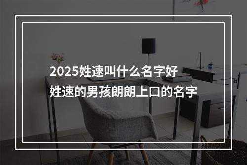 2025姓速叫什么名字好 姓速的男孩朗朗上口的名字