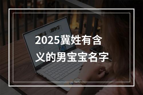 2025冀姓有含义的男宝宝名字