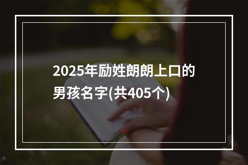 2025年励姓朗朗上口的男孩名字(共405个)