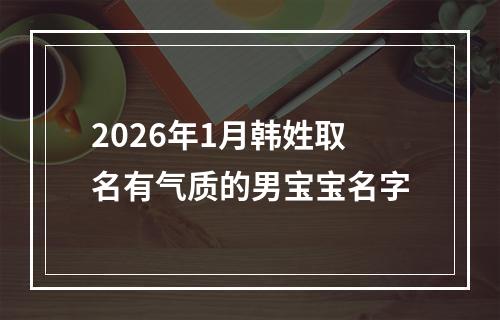 2026年1月韩姓取名有气质的男宝宝名字
