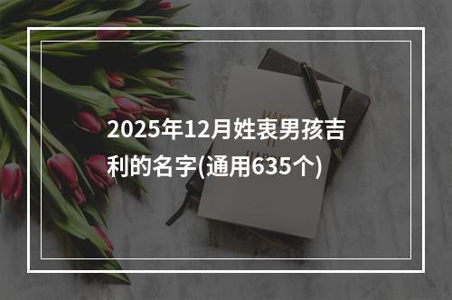 2025年12月姓衷男孩吉利的名字(通用635个)