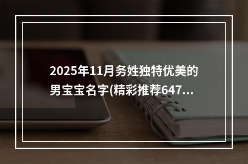 2025年11月务姓独特优美的男宝宝名字(精彩推荐647个)