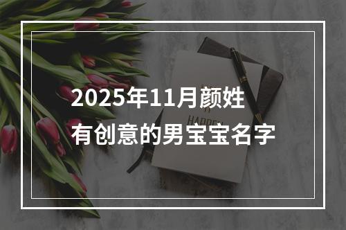 2025年11月颜姓有创意的男宝宝名字