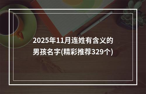 2025年11月连姓有含义的男孩名字(精彩推荐329个)
