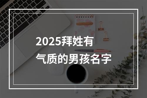 2025拜姓有气质的男孩名字