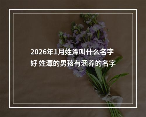 2026年1月姓潭叫什么名字好 姓潭的男孩有涵养的名字