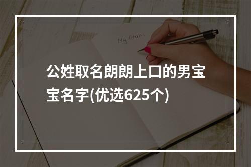 公姓取名朗朗上口的男宝宝名字(优选625个)