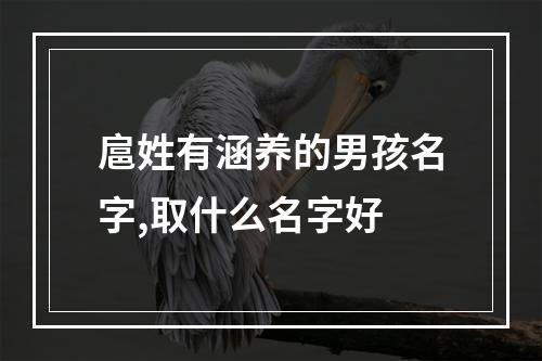 扈姓有涵养的男孩名字,取什么名字好