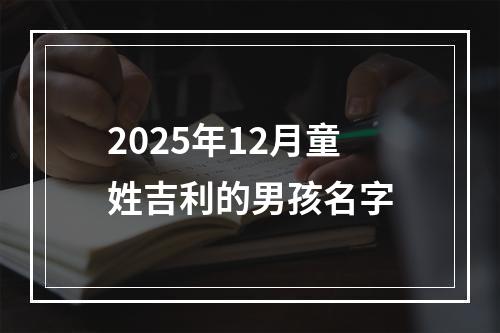 2025年12月童姓吉利的男孩名字