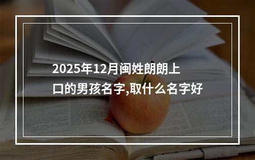 2025年12月闽姓朗朗上口的男孩名字,取什么名字好