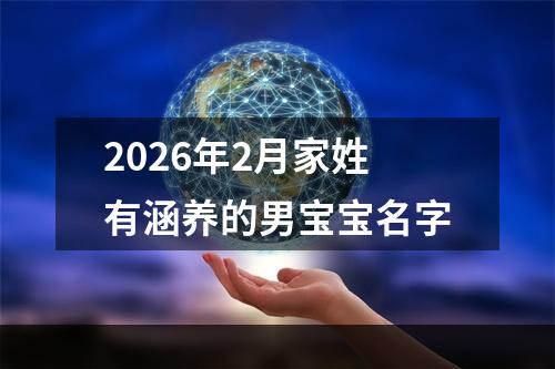 2026年2月家姓有涵养的男宝宝名字