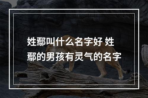 姓鄢叫什么名字好 姓鄢的男孩有灵气的名字