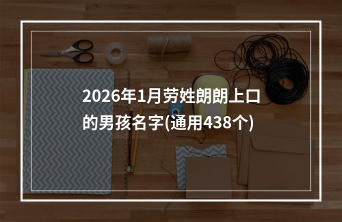 2026年1月劳姓朗朗上口的男孩名字(通用438个)