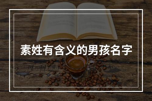 素姓有含义的男孩名字