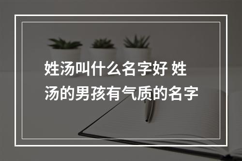 姓汤叫什么名字好 姓汤的男孩有气质的名字