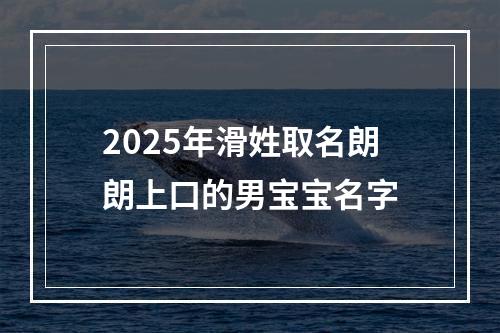 2025年滑姓取名朗朗上口的男宝宝名字
