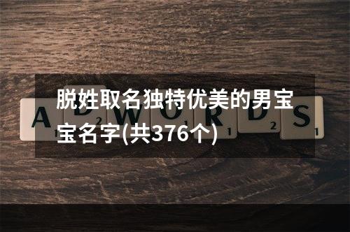 脱姓取名独特优美的男宝宝名字(共376个)