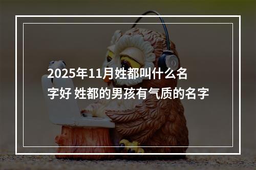 2025年11月姓都叫什么名字好 姓都的男孩有气质的名字