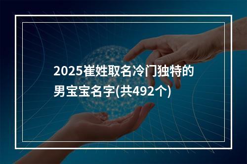 2025崔姓取名冷门独特的男宝宝名字(共492个)
