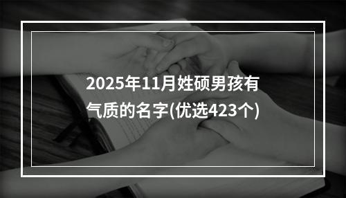 2025年11月姓硕男孩有气质的名字(优选423个)
