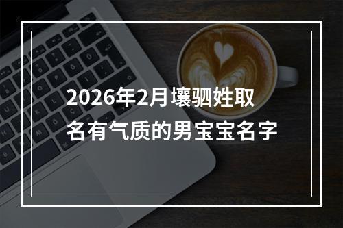 2026年2月壤驷姓取名有气质的男宝宝名字