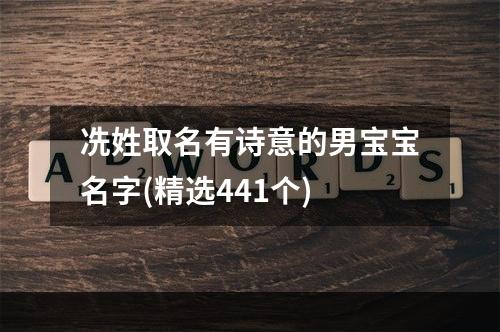 冼姓取名有诗意的男宝宝名字(精选441个)