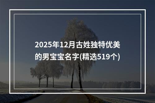 2025年12月古姓独特优美的男宝宝名字(精选519个)