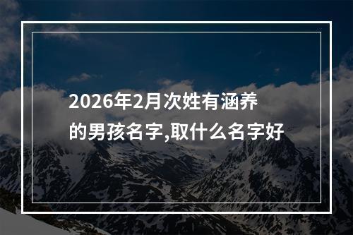 2026年2月次姓有涵养的男孩名字,取什么名字好