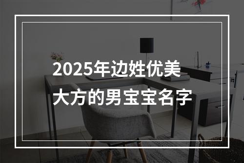 2025年边姓优美大方的男宝宝名字