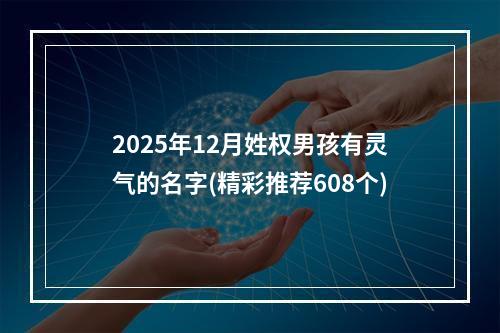 2025年12月姓权男孩有灵气的名字(精彩推荐608个)