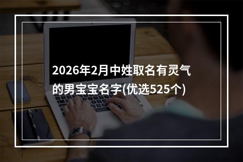 2026年2月中姓取名有灵气的男宝宝名字(优选525个)
